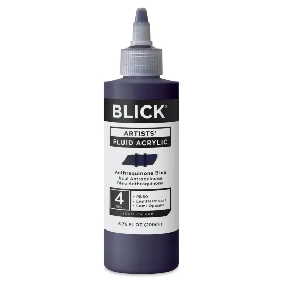 Blick Artists&rsquo; Fluid Acrylic - Anthraquinone Blue, 200 ml {1}