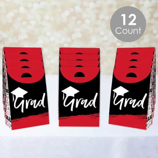 Big Dot of Happiness Red Grad - Best is Yet to Come - Red Graduation Gift Favor Bags - Party Goodie Boxes - Set of 12 {3}