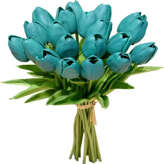 Silk Tulip Bouquet: 20pcs for Mother's Day, Easter, Valentine's, and More Rainbow orange {5}