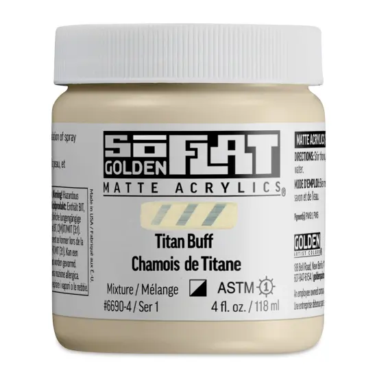Golden SoFlat Matte Acrylic Paint - Titan Buff, 118 ml, Jar {1}