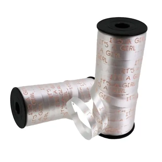 Curling Ribbon Roll - Celebrate Her Arrival with Elegance - 100 Yards of 'It's A Girl' Curling Ribbon | Raheev&reg; {5}
