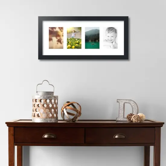 ArtToFrames Collage Photo Picture Frame with 4 - 4x6 inch Openings, Framed in Black with Over 62 Mat Color Options and Plexi Glass (CSM-3926-14) {2}