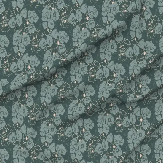 Various Fabrics by the Yard or Fat Quarter Emerald Modern Floral Botanical Blush Custom Printed Fabric by Spoonflower {6}