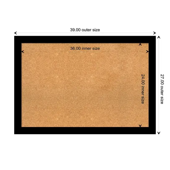 Brushed Framed Corkboard, Natural Cork Black {3}