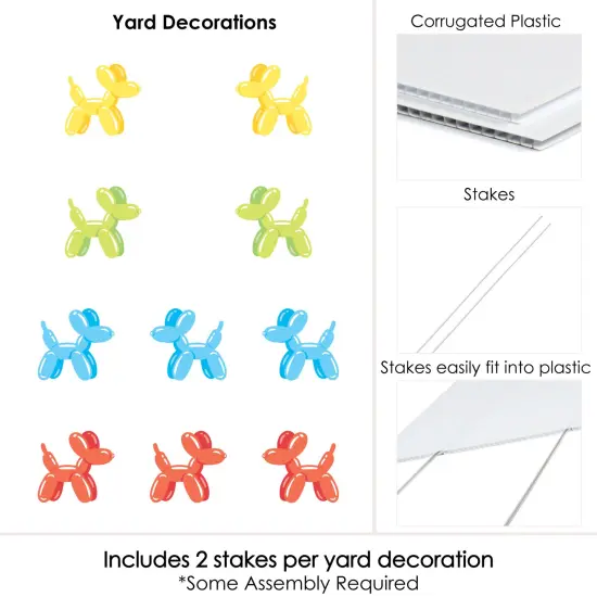 Big Dot of Happiness Balloon Animals - Lawn Decorations - Outdoor Happy Birthday Party Yard Decorations - 10 Piece {6}