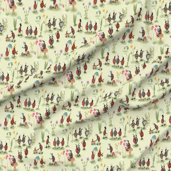 Various Fabrics by the Yard or Fat Quarter Life Vintage Retro Children Ladybugs Kids Summer Custom Printed Fabric by Spoonflower {6}