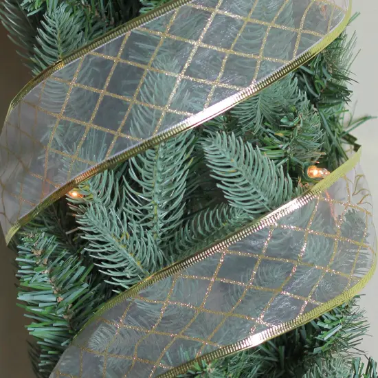 Northlight Gold Glittering Diamonds Wired Christmas Craft Ribbon 2.5" x 10 Yards {3}