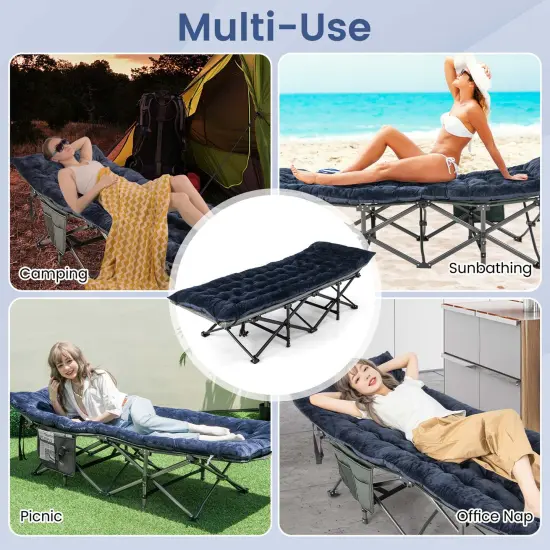 Costway Camping Cot Pad Resting Crystal Velvet Outdoor Lightweight Backpacking {5}