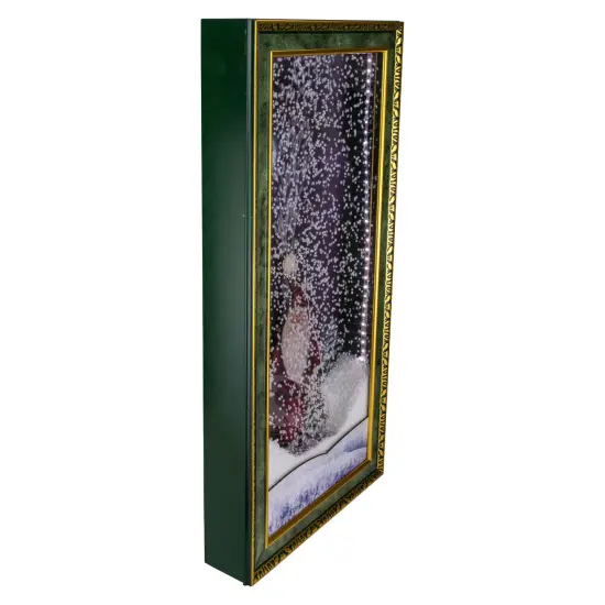 Northlight LED Lighted Musical Snowing Santa Wall Plaque - 31" Green {3}