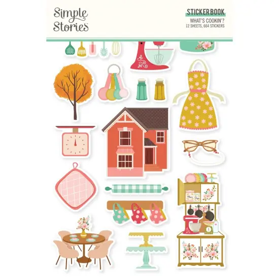 Simple Stories Sticker Book 12/Sheets-What's Cookin'? {1}