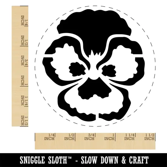 Pansy Annual Flower Self-Inking Rubber Stamp Ink Stamper for Stamping Crafting Planners Blue {1}