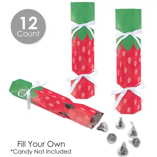 Big Dot of Happiness Berry Sweet Strawberry - No Snap Fruit Themed Birthday Party or Baby Shower Party Table Favors - DIY Cracker Boxes - Set of 12 {4}