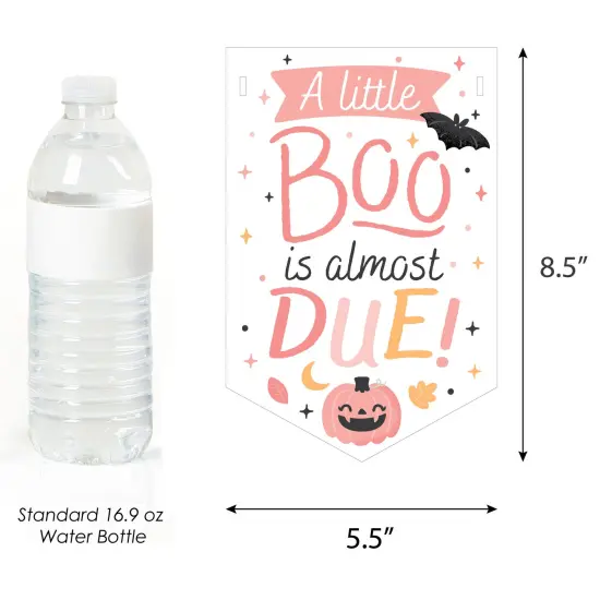 Big Dot of Happiness Pastel Halloween - Pink Pumpkin Baby Shower Bunting Banner - Party Decorations - Welcome Baby {3}