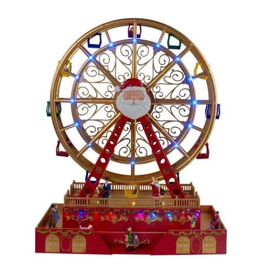 Northlight 20" LED lighted and Musical Santa Christmas Ferris Wheel Red {1}