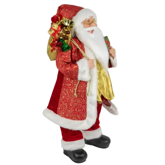 Northlight 24" Red and White Santa with Gift Bag and Presents Christmas Figure {4}