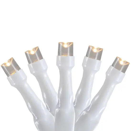 Northlight 10 B/O Warm White LED Wide Angle Christmas Lights - 3 ft White Wire Clear {1}