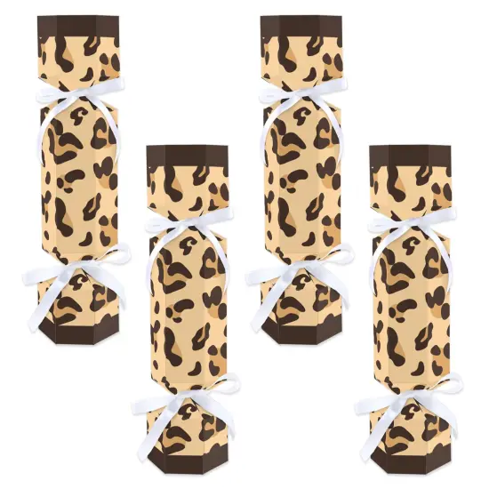 Big Dot of Happiness Leopard Print - No Snap Cheetah Party Table Favors - DIY Cracker Boxes - Set of 12 {1}