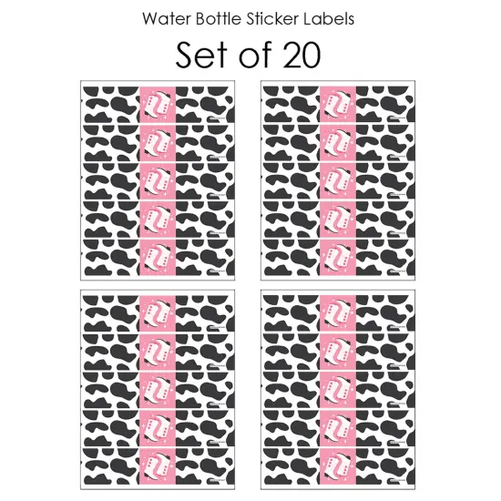 Big Dot of Happiness Rodeo Cowgirl - Pink Western Party Water Bottle Sticker Labels - Set of 20 {4}