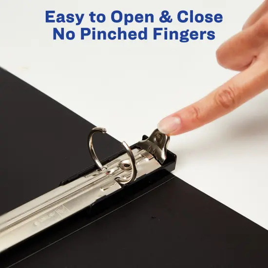 Avery 1" Hanging Storage Flexible 3 Ring Binders, Round Rings, 175-Sheet Capacity, Black, 4 Pack (17708) {4}