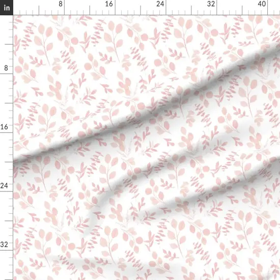 Various Fabrics by the Yard or Fat Quarter Watercolor Leaves Blush Pink Eucalyptus Botanical Nature Pastel Custom Printed Fabric by Spoonflower {1}