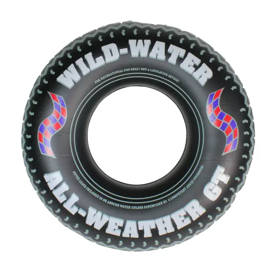 Swim Central Inflatable Wild Water Monster Tire Inner Tube - 36" - Black and White {1}