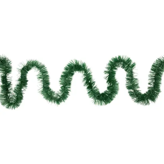Northlight Commercial Tinsel Foil Christmas Garland - 50' x 2.5" - Green - Unlit {1}