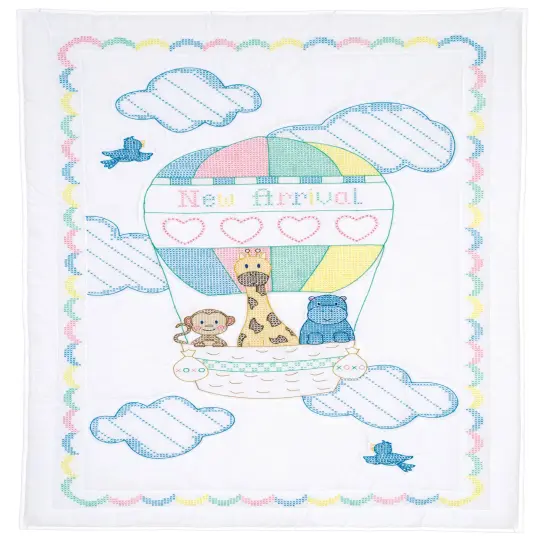 Jack Dempsey Stamped White Quilt Crib Top 40"X60"-New Arrival {2}