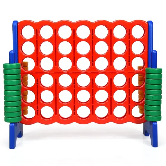 Jumbo 4-to-Score Giant Game Set with 42 Jumbo Rings and Quick-Release Slider Blue {4}
