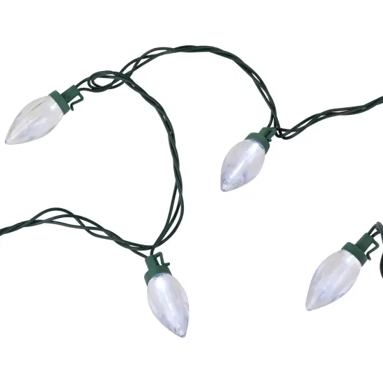 Northlight LED C9 Christmas Lights - Pure White - 16' Green Wire - 25ct Clear {6}