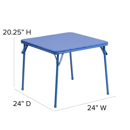 Emma and Oliver Kids 3 Piece Folding Table and Chair Set - Kids Activity Table Set {8}