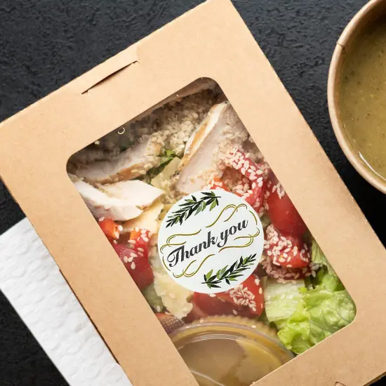 Wrapables 1.5" / 2" Thank You Stickers Roll, Sealing Stickers and Labels for Boxes, Envelopes, Bags, Small Businesses, Weddings, Parties (500pcs) Greenery {5}