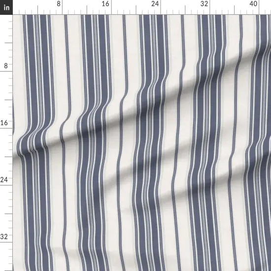 Various Fabrics by the Yard or Fat Quarter Ticking Stripe Elegant Neutral Traditional Medium Scale Custom Printed Fabric by Spoonflower {1}