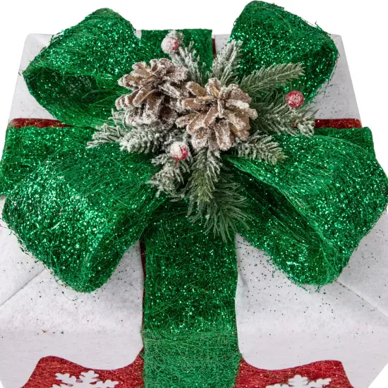 Northlight Set of 3 Lighted Red with White Snowflakes Gift Boxes Christmas Decorations {7}