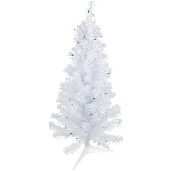 Northlight 3' Pre-Lit Medium White Pine Artificial Christmas Tree - Green Lights {3}