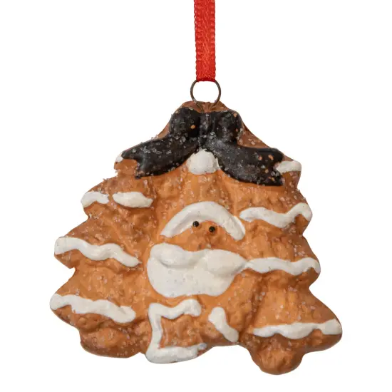 Northlight Set of 4 Santa Claus Gingerbread Christmas Ornaments 2.5" Brown {6}