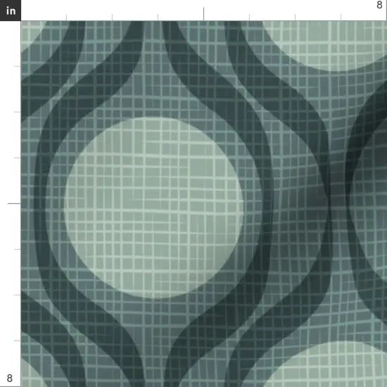 Various Fabrics by the Yard or Fat Quarter Vintage Retro Grey Geometric Ribbons Circle Large Scale Slate Mid Century Modern Mod Custom Printed Fabric by Spoonflower {4}