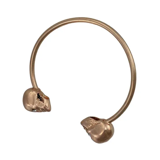Rose Gold Finish 3D Skull Torc Bracelet Cuff {3}