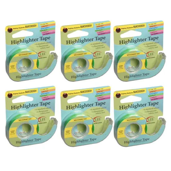 Removable Highlighter Tape, Green, Pack of 6 {1}