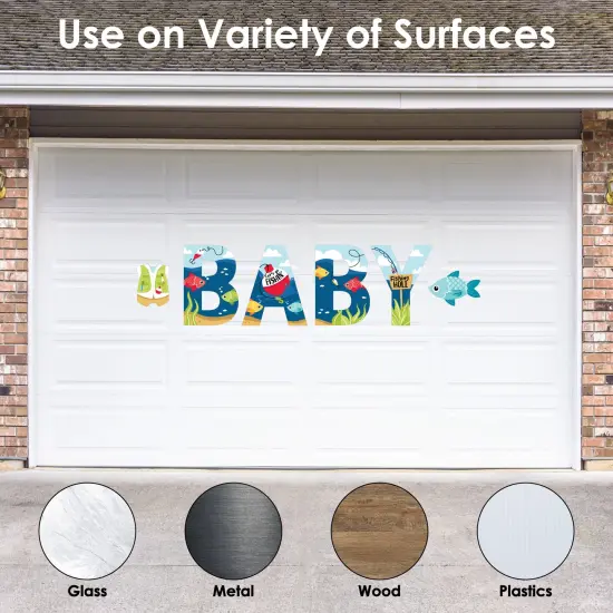 Big Dot of Happiness Let's Go Fishing - Peel and Stick Fish Themed Baby Shower Standard Banner Wall Decals - Baby {4}