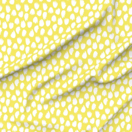 Various Fabrics by the Yard or Fat Quarter Mod Flowers Whimsical Floral 8" Repeat Graphic Contemporary Scandi Yellow Custom Printed Fabric by Spoonflower {6}