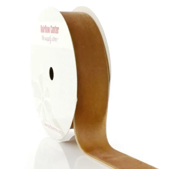 1" Velvet Ribbon (5yd & 25yd Spool Lengths) 845 Camel {1}
