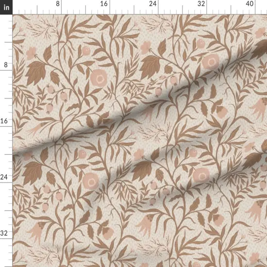 Various Fabrics by the Yard or Fat Quarter Vintage Rustic Botanical Vine Neutral Earth Tones Custom Printed Fabric by Spoonflower {1}