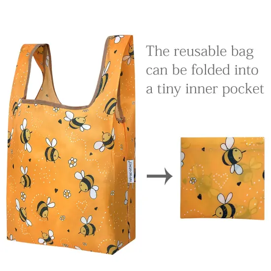 Wrapables JoliBag Collection Reusable Shopping Bag (Set of 2) Yellow Bees {5}