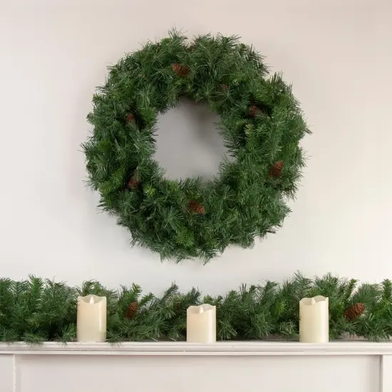 Northlight Black River Pine Artificial Christmas Wreath, 24-Inch, Unlit Green {3}