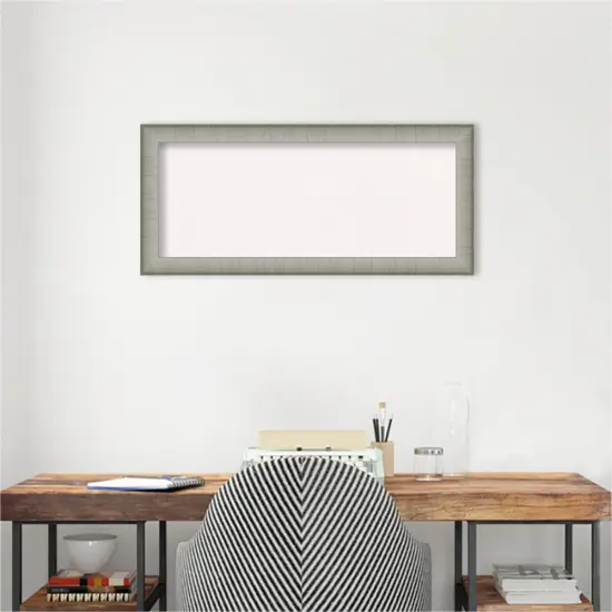 Elegant Brushed Narrow Framed Corkboard, White Cork Pewter {5}