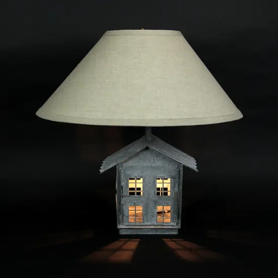 Rustic Zinc Dual Table Lamp And Accent Light Mid Century Modern Farmhouse Decor {4}