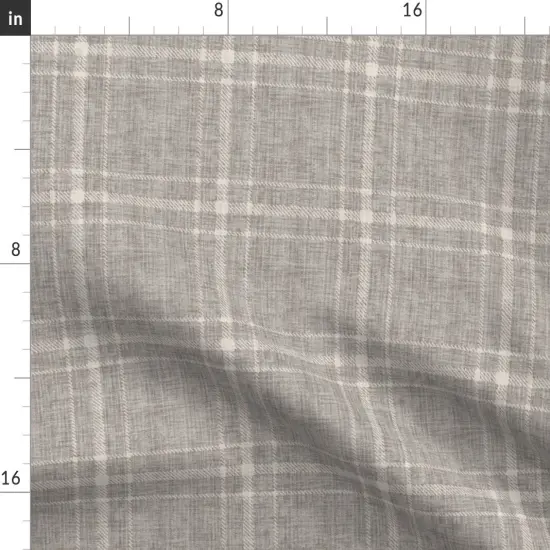 Various Fabrics by the Yard or Fat Quarter Grey Tartan Farmhouse Academia Plaid Large Neutral Scale Cottagecore Grandmillennial Custom Printed Fabric by Spoonflower {2}
