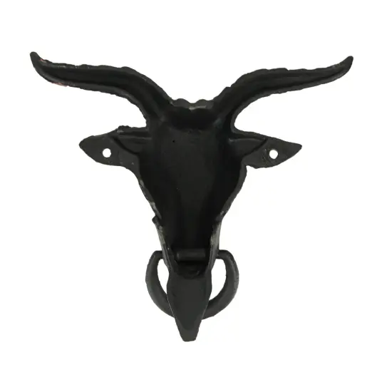 Black Enamel Cast Iron Baphomet Decorative Door Knocker Home Entrance Decor {4}
