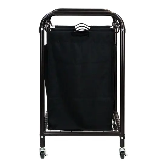Oceanstar 2-Bag Rolling Laundry Sorter Black {3}