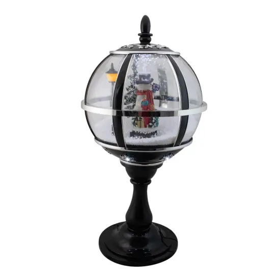 Northlight Lighted Musical Snowing Snowman Christmas Street Lamp - 23.5" - Black {3}